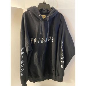 Friends hoodie Xl black Spellout kangaroo pockets cotton blend